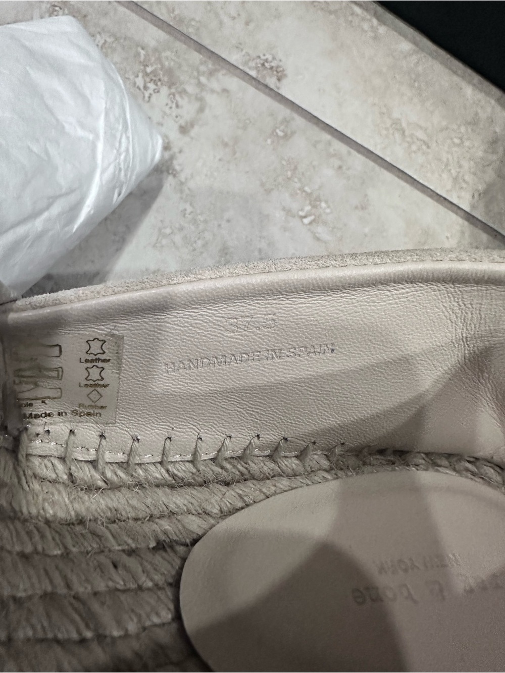 rag & bone Women’s Slip-On Espadrilles - Beige Suede Size 37.5/US 6.5 Brand New - Picture 7 of 7